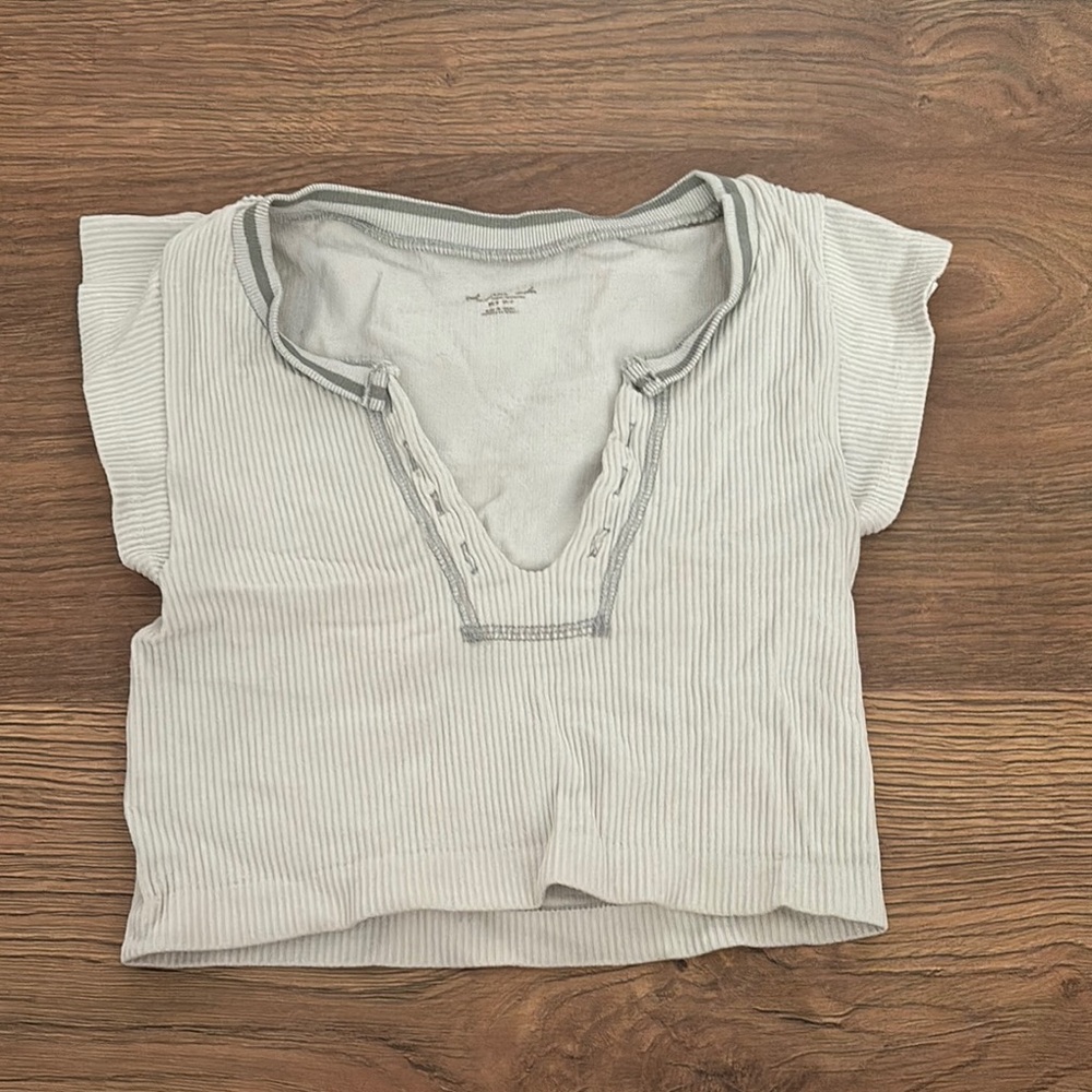 Urban Outfitters Gray Ribbed Top